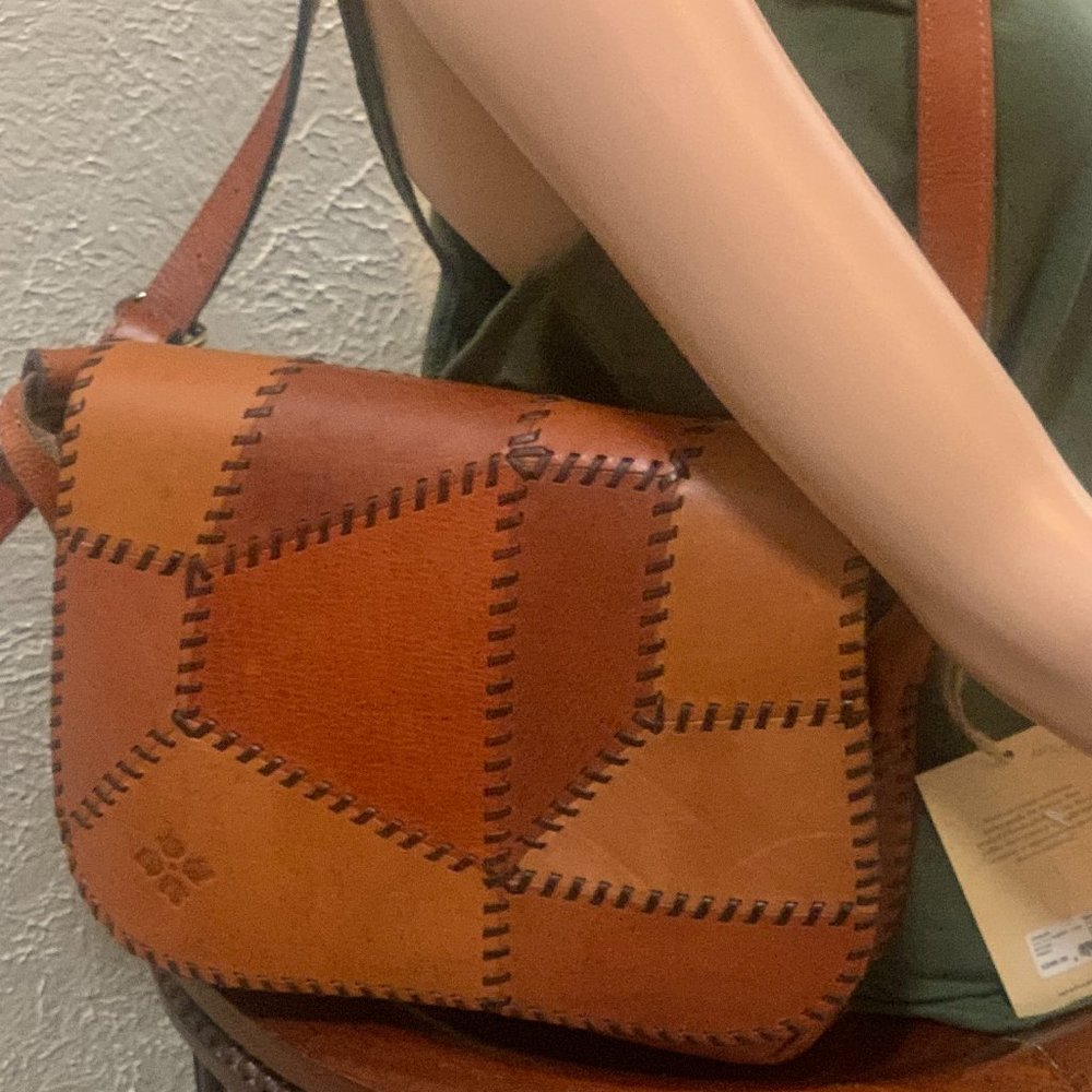 PATRICIA  NASH PATCHWORK TAN PURSE